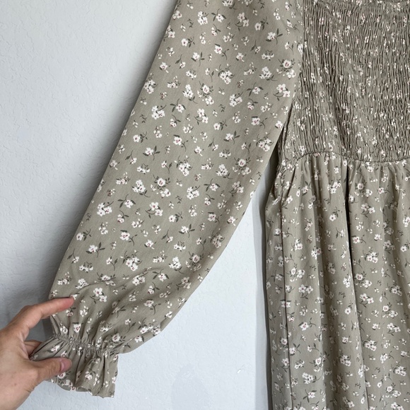 Anthropologie By the River Maxi Dress Womens M Floral Smocked Cottagecore - Picture 3 of 13